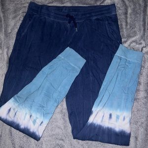 Old Navy Drawstring Joggers Women L Tall Blue Tie Dye